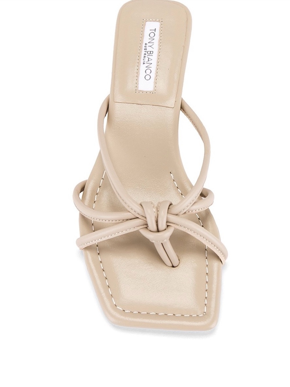 Tony Bianco Nude Knotted Square-Toe Slide Sandal